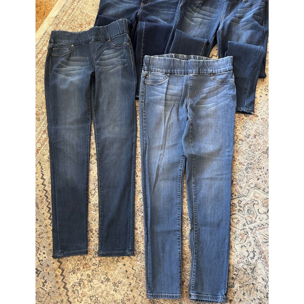 Liverpool Jeans 4 pair of Pull-On Skinny Jeans in Dark Blue & Light Blue Washes